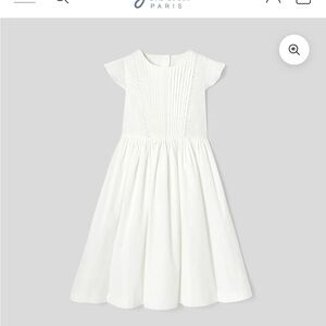 Jacadi White Pleated Kids Dress